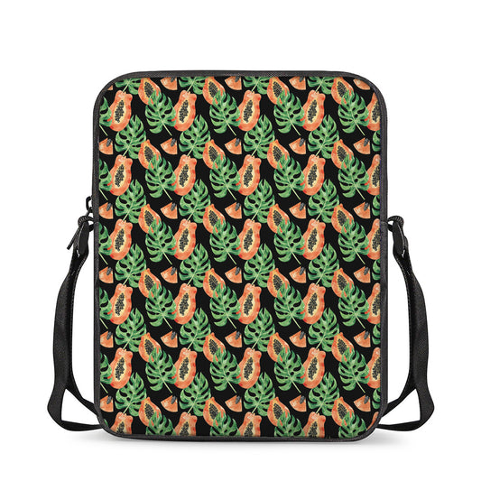 Tropical Papaya Pattern Print Rectangular Crossbody Bag