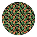 Tropical Papaya Pattern Print Round Floor Mat