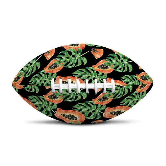 Tropical Papaya Pattern Print Rugby Ball