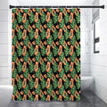 Tropical Papaya Pattern Print Shower Curtain