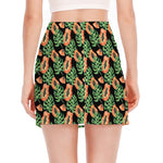 Tropical Papaya Pattern Print Side Slit Mini Skirt