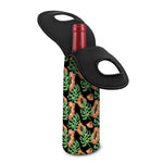 Tropical Papaya Pattern Print Single Neoprene Wine Tote