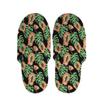 Tropical Papaya Pattern Print Slippers