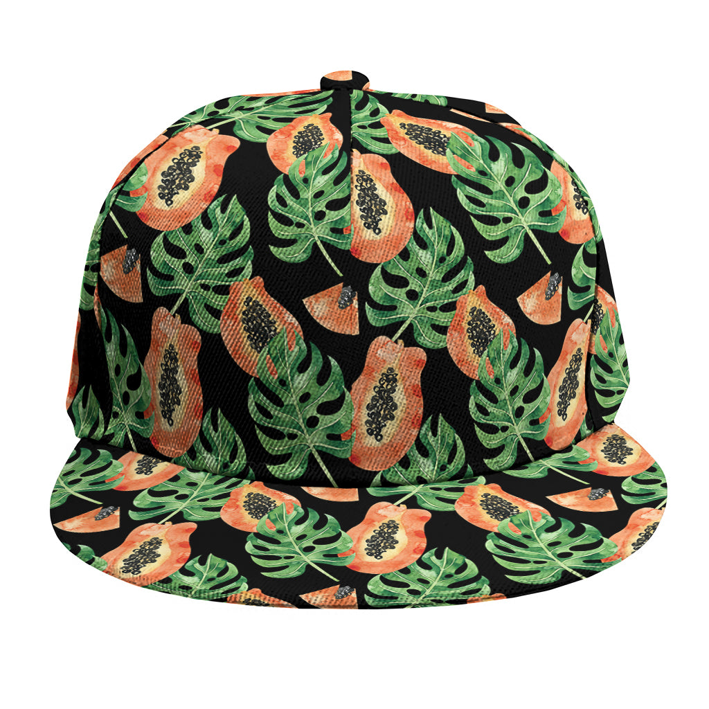 Tropical Papaya Pattern Print Snapback Cap