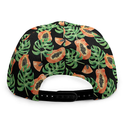 Tropical Papaya Pattern Print Snapback Cap