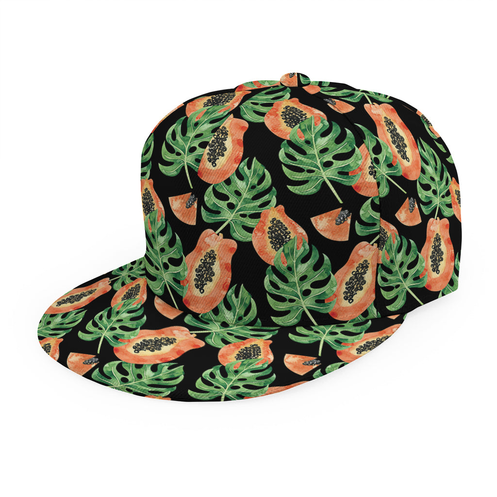 Tropical Papaya Pattern Print Snapback Cap