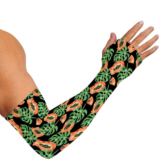 Tropical Papaya Pattern Print Sun Protection Arm Sleeves