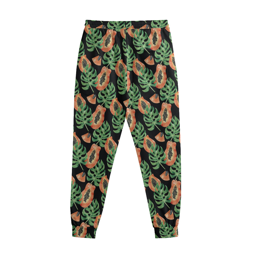 Tropical Papaya Pattern Print Sweatpants
