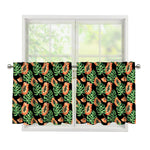 Tropical Papaya Pattern Print Tier Curtains
