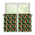 Tropical Papaya Pattern Print Tier Curtains