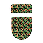 Tropical Papaya Pattern Print Toilet Lid And Tank Cover Set