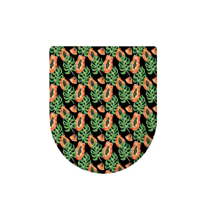 Tropical Papaya Pattern Print Toilet Lid Cover