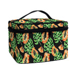 Tropical Papaya Pattern Print Travel Makeup Bag