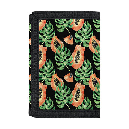 Tropical Papaya Pattern Print Trifold Wallet