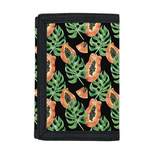 Tropical Papaya Pattern Print Trifold Wallet