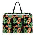 Tropical Papaya Pattern Print Utility Tote Bag