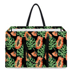 Tropical Papaya Pattern Print Utility Tote Bag