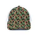 Tropical Papaya Pattern Print White Mesh Trucker Hat
