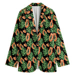 Tropical Papaya Pattern Print Women's Blazer