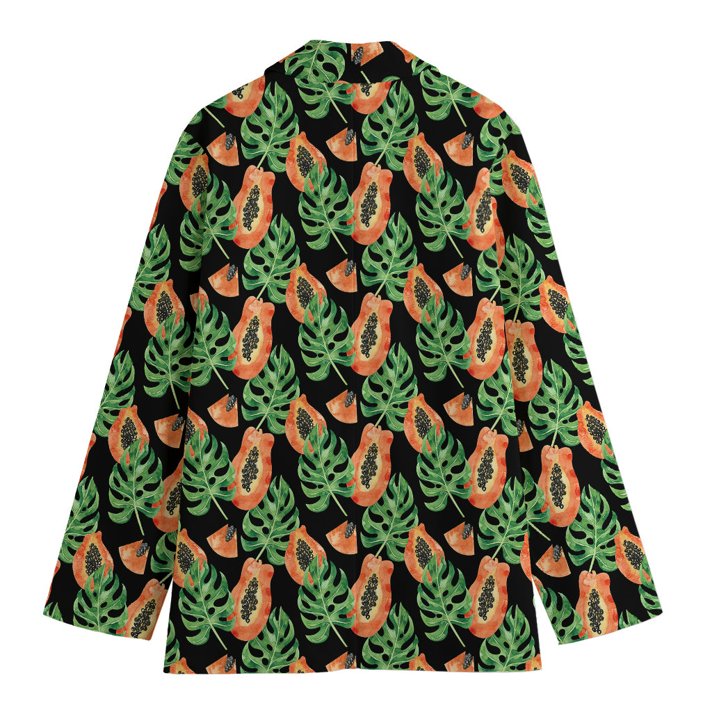 Tropical Papaya Pattern Print Women's Blazer