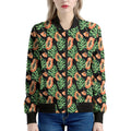 Tropical Papaya Pattern Print Women's Bomber Jacket
