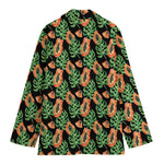 Tropical Papaya Pattern Print Women's Cotton Blazer