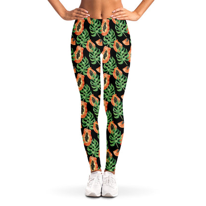Tropical Papaya Pattern Print Women's Leggings