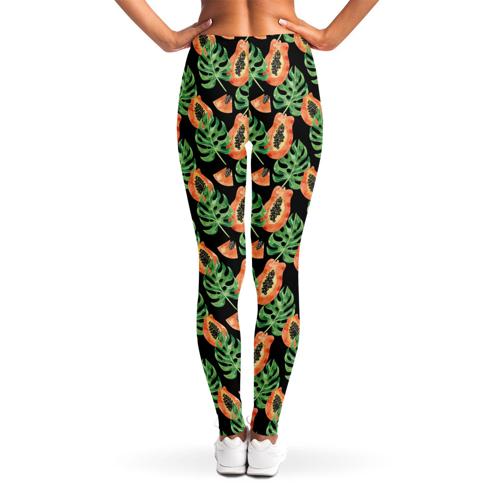 Tropical Papaya Pattern Print Women's Leggings