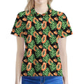 Tropical Papaya Pattern Print Women's Polo Shirt