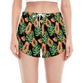 Tropical Papaya Pattern Print Women's Split Running Shorts