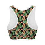 Tropical Papaya Pattern Print Women's Sports Bra