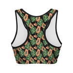 Tropical Papaya Pattern Print Women's Sports Bra