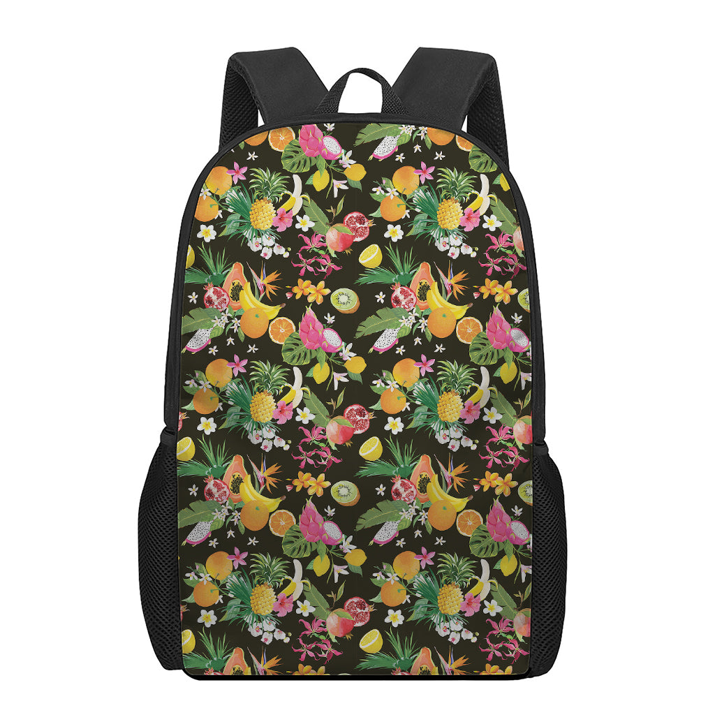 Tropical Paradise Fruits Pattern Print 17 Inch Backpack