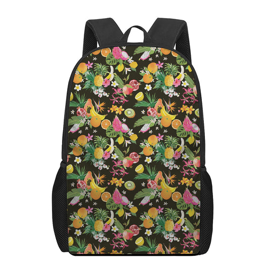 Tropical Paradise Fruits Pattern Print 17 Inch Backpack