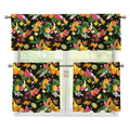 Tropical Paradise Fruits Pattern Print 3 Piece Kitchen Curtains
