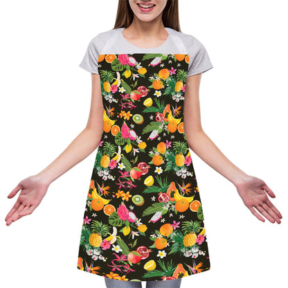 Tropical Paradise Fruits Pattern Print Adjustable Apron