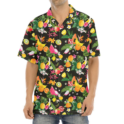 Tropical Paradise Fruits Pattern Print Aloha Shirt