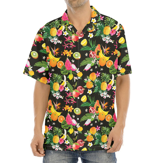 Tropical Paradise Fruits Pattern Print Aloha Shirt