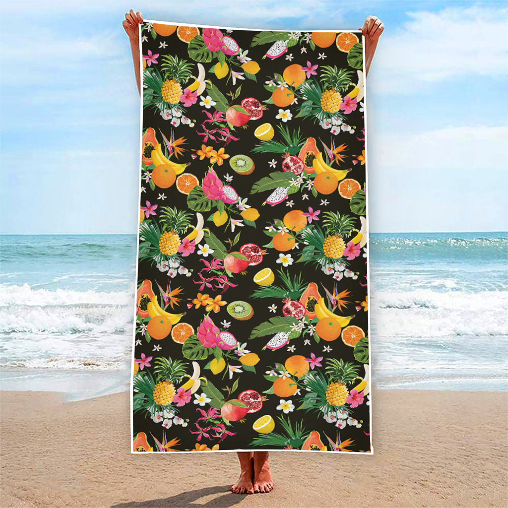Tropical Paradise Fruits Pattern Print Beach Towel