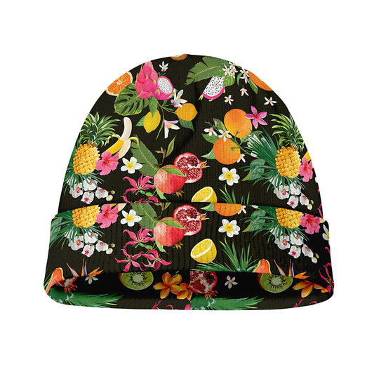 Tropical Paradise Fruits Pattern Print Beanie