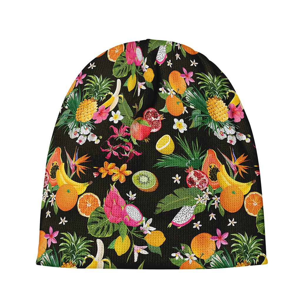 Tropical Paradise Fruits Pattern Print Beanie