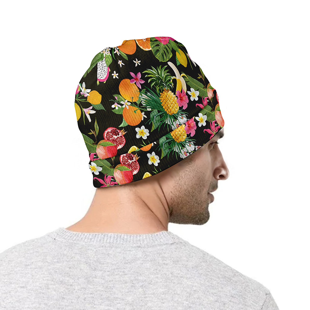 Tropical Paradise Fruits Pattern Print Beanie
