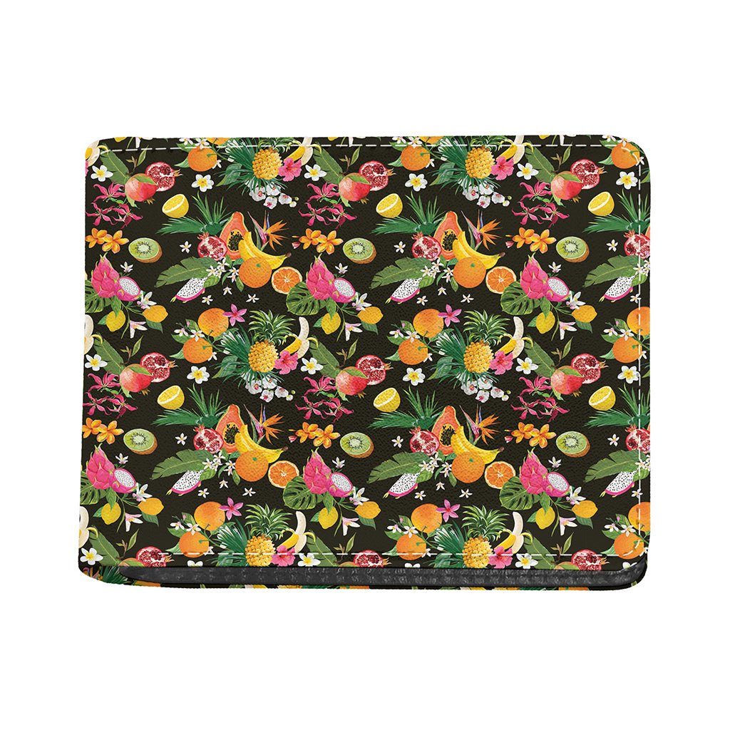 Tropical Paradise Fruits Pattern Print Bifold Wallet