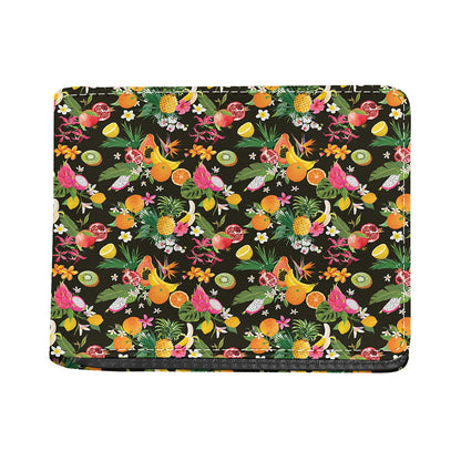 Tropical Paradise Fruits Pattern Print Bifold Wallet