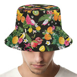 Tropical Paradise Fruits Pattern Print Bucket Hat