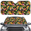 Tropical Paradise Fruits Pattern Print Car Windshield Sun Shade