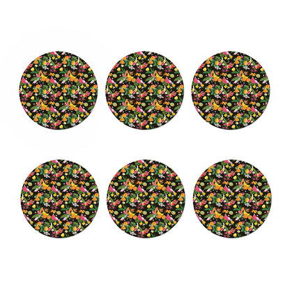Tropical Paradise Fruits Pattern Print Coaster Set