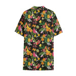 Tropical Paradise Fruits Pattern Print Cotton Hawaiian Shirt