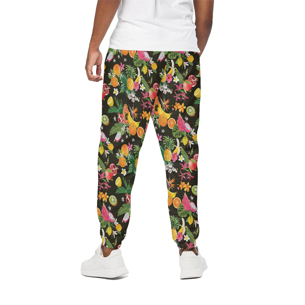 Tropical Paradise Fruits Pattern Print Cotton Pants