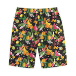 Tropical Paradise Fruits Pattern Print Cotton Shorts